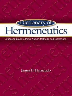 cover image of Dictionary of Hermeneutics